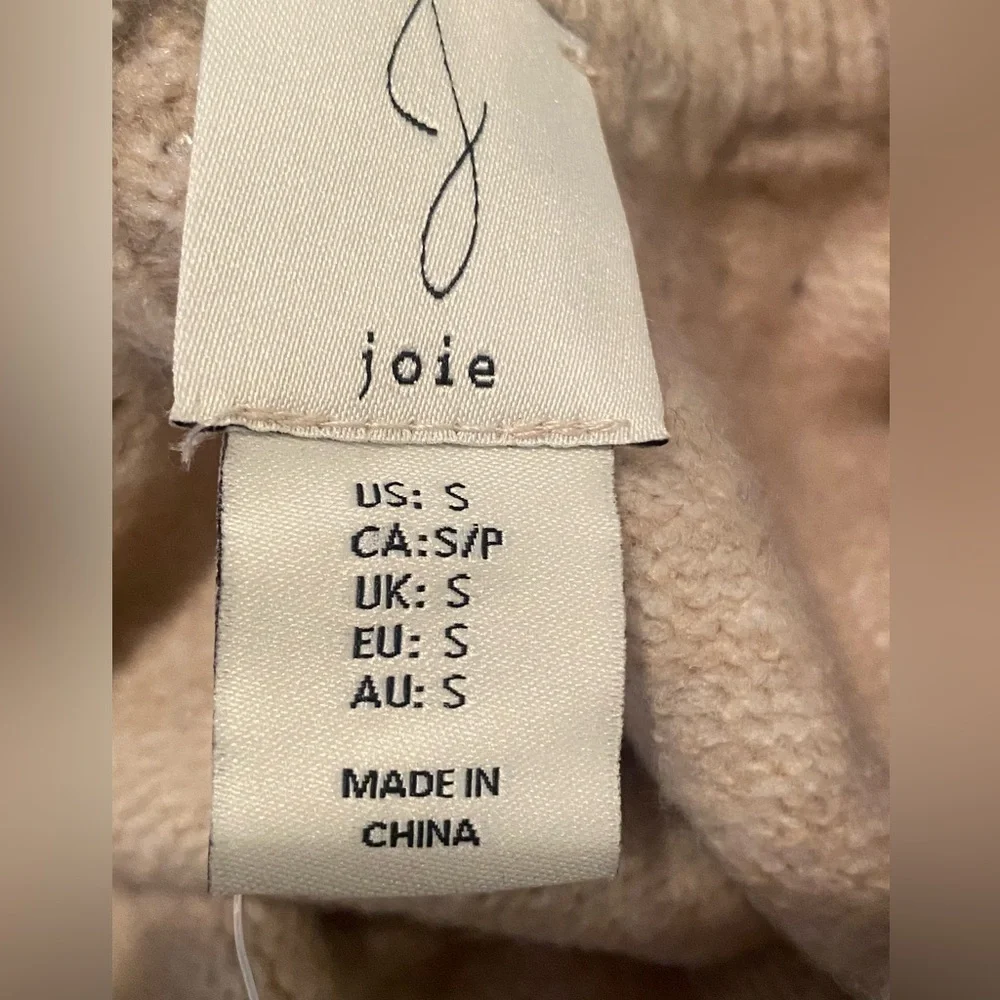 Joie Puff Short Sleeve Beige Spring Sweater with Pearl Detail Small NWT Soft - Picture 2 of 10